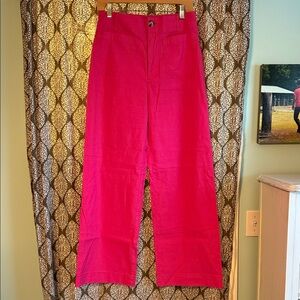 Anthropologie Maeve Collette full length pant in hot pink size 29